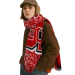 NC State Wolfpack Scarf - Feather Pattern Red